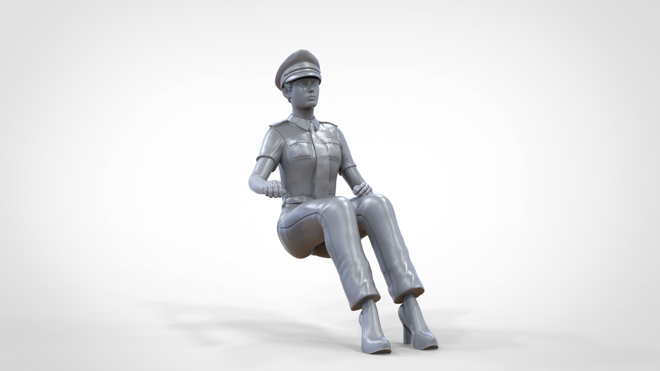 N4 Sitting Woman Pilot 3D print model_33
