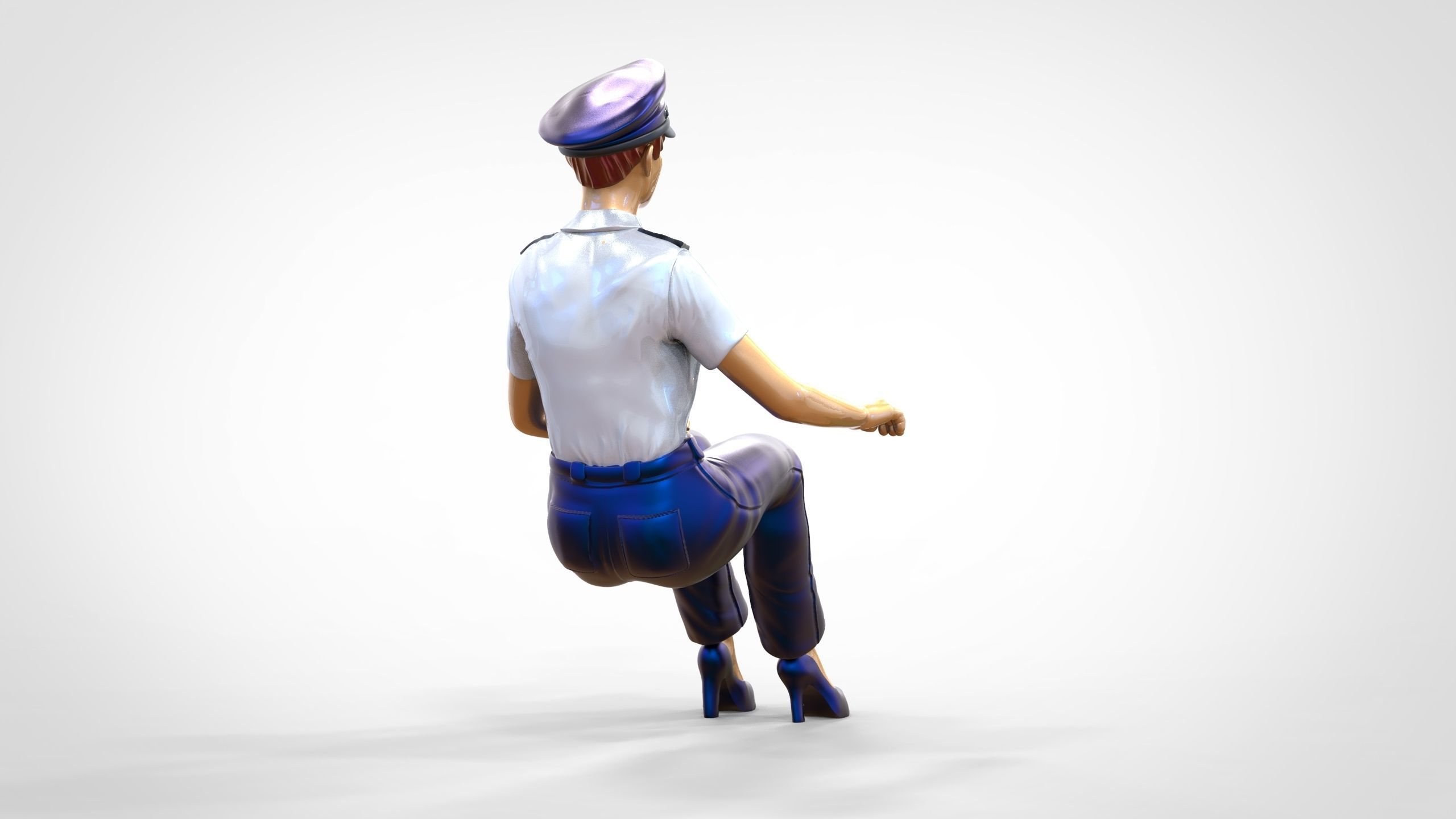 N4 Sitting Woman Pilot 3D print model_8