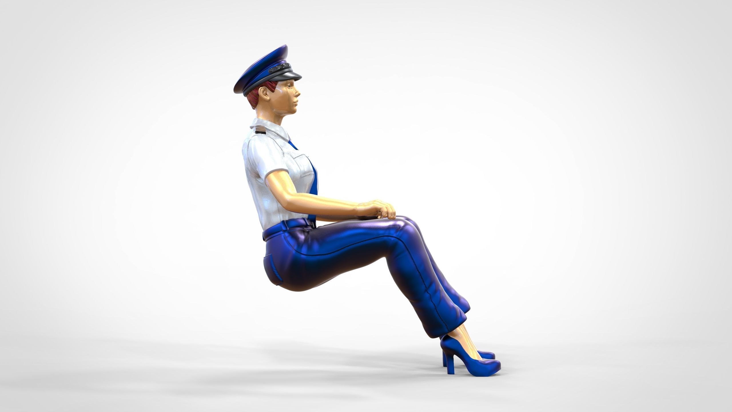 N4 Sitting Woman Pilot 3D print model_4