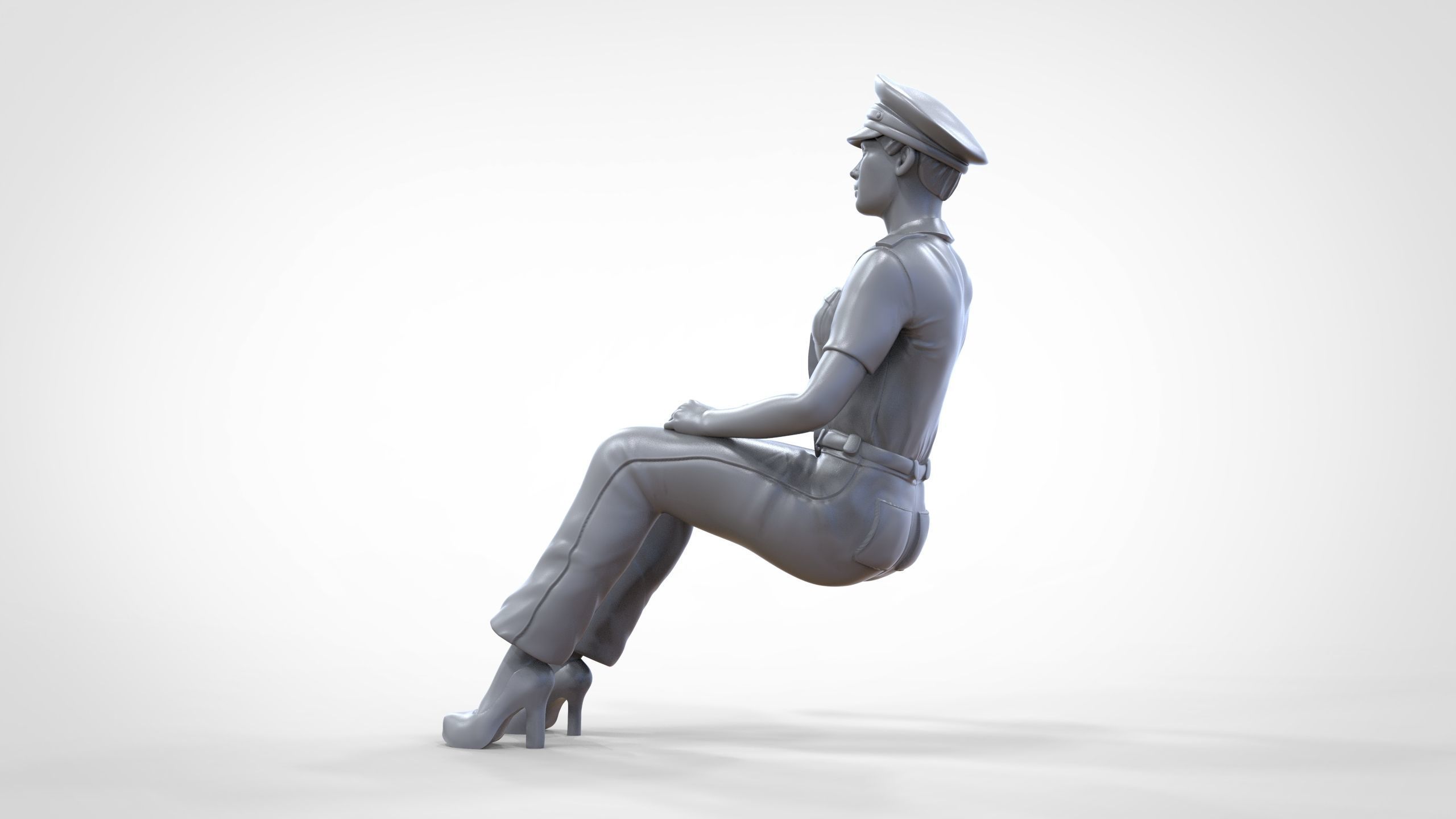 N4 Sitting Woman Pilot 3D print model_29
