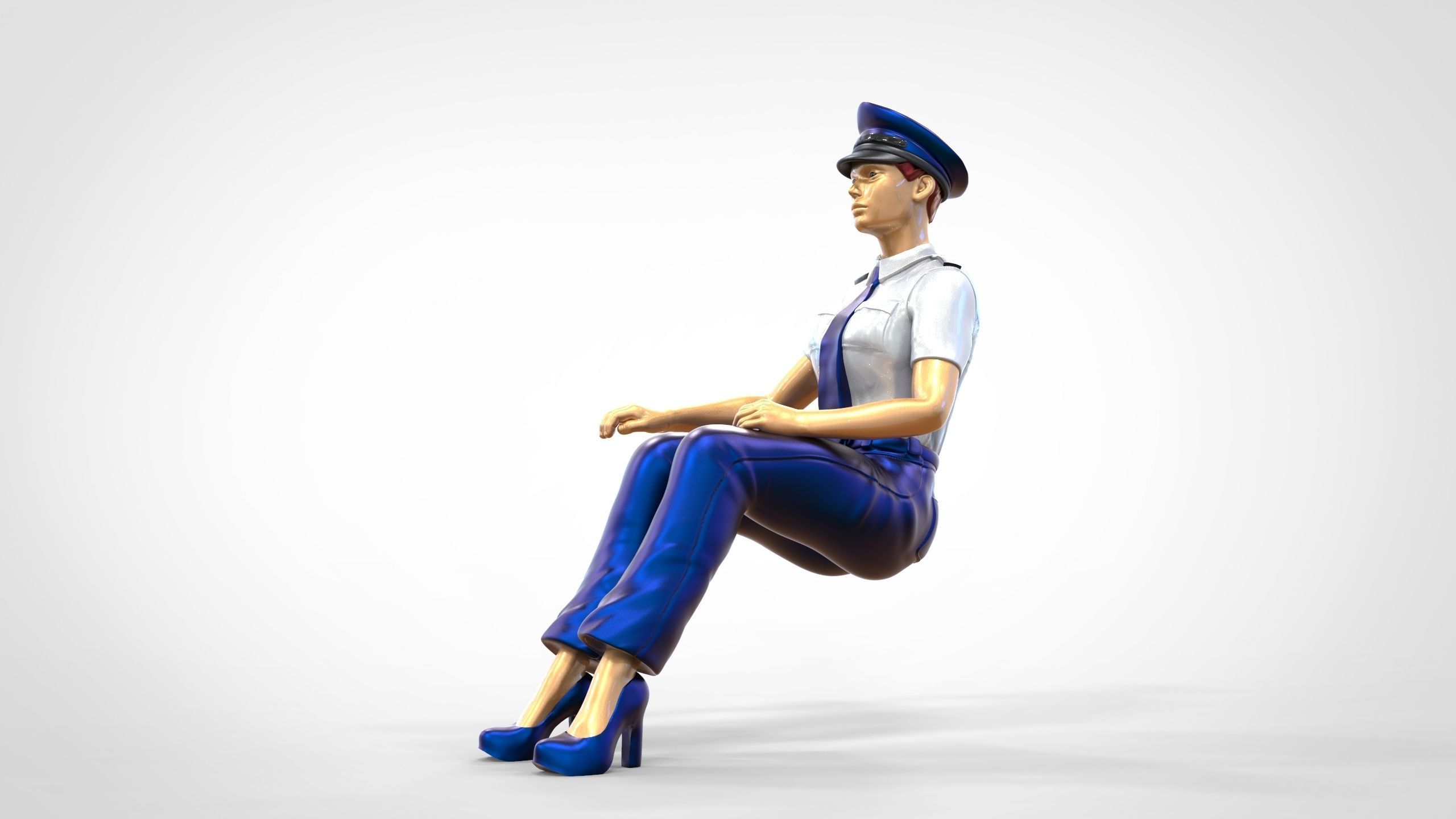 N4 Sitting Woman Pilot 3D print model_15
