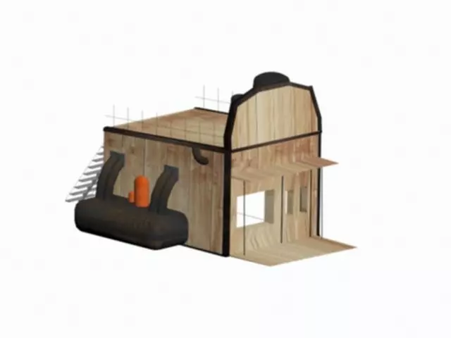 Small Wooden Factocy 3D model_0