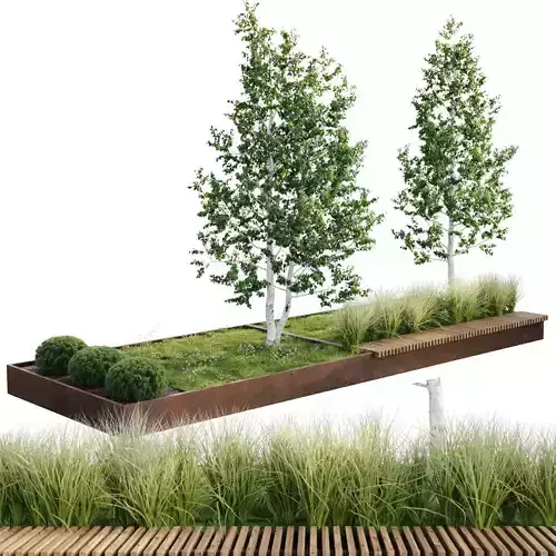 Green Benches 3D model