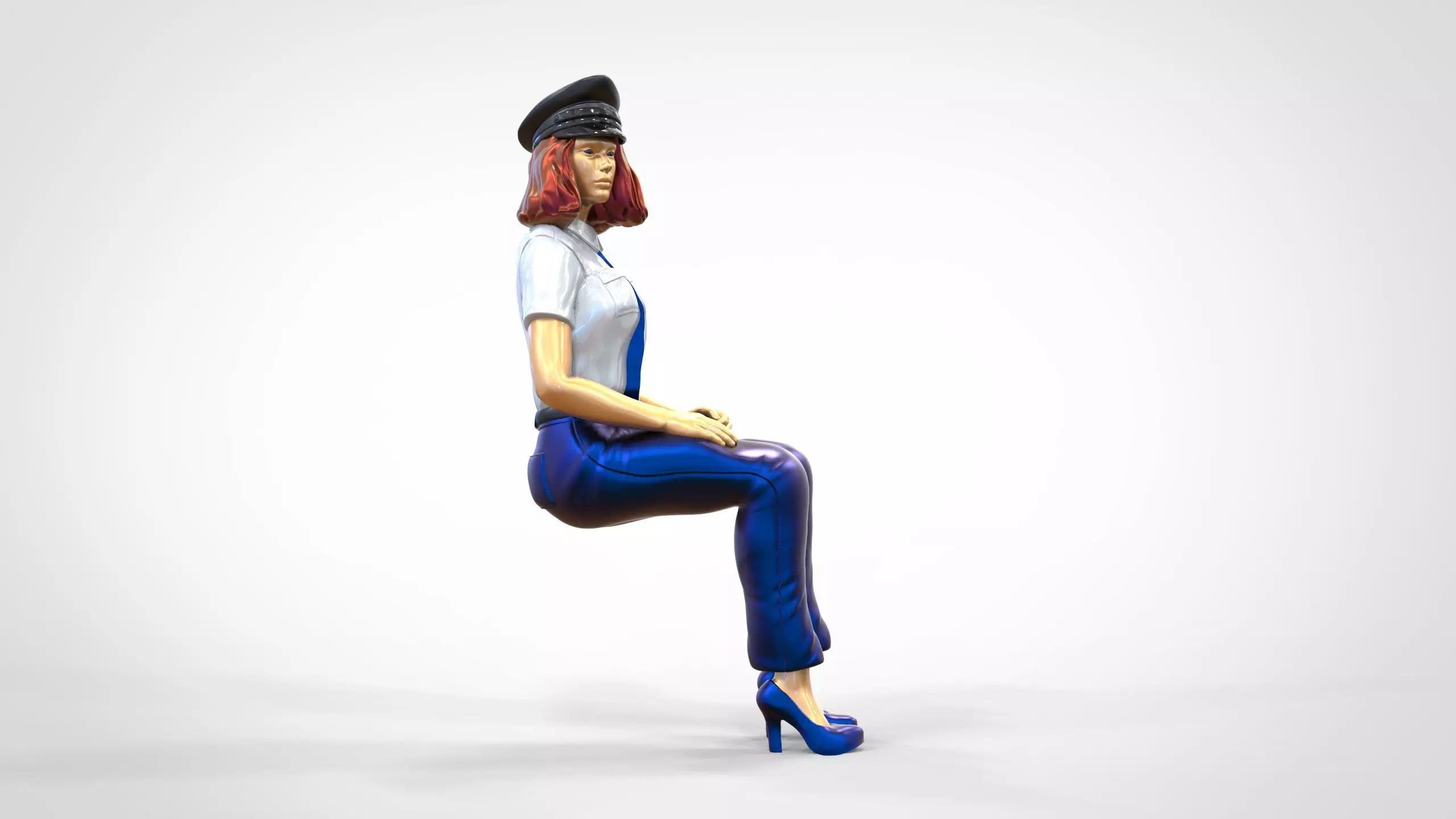 N5 Sitting Woman Helper Pilot 3D print model