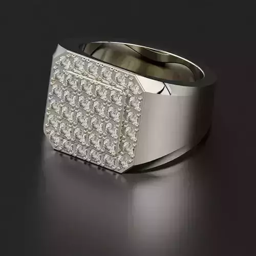 Heavy Gold Diamond Ring