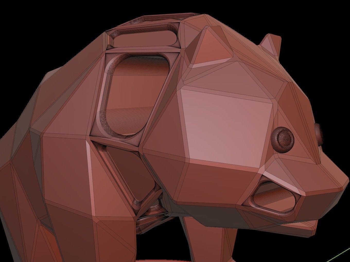Steampunk Panda Rock Low-poly 3D model_15