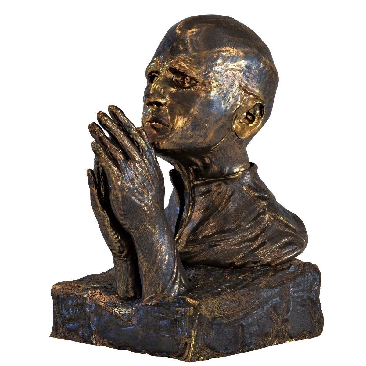 Sculpture praying 3D model_1