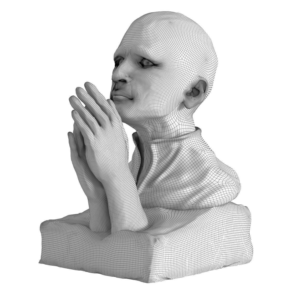 Sculpture praying 3D model_2
