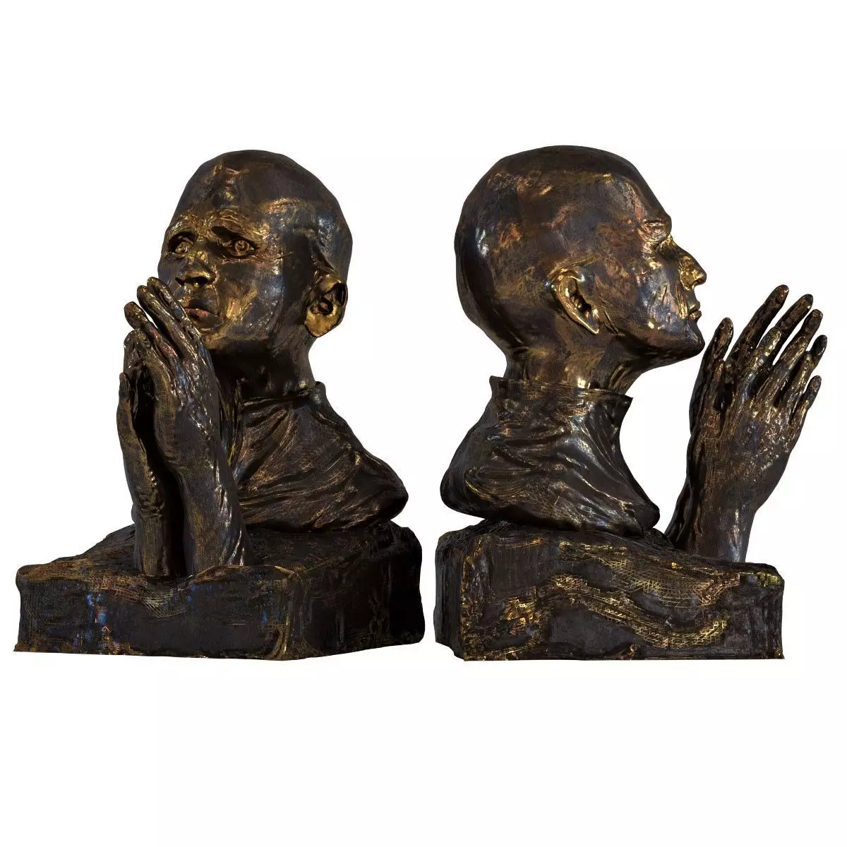 Sculpture praying 3D model_0