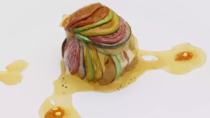 Ratatouille cartoon food 3D model 5