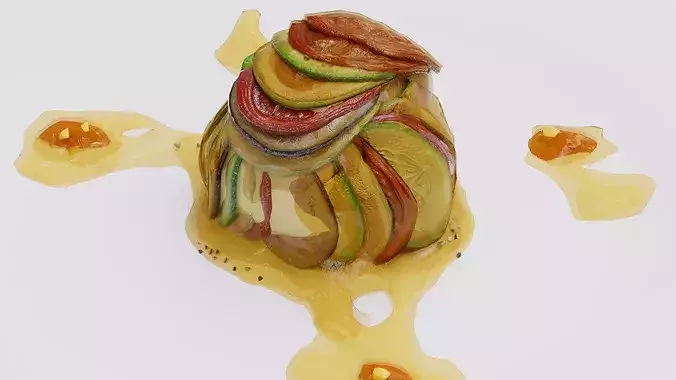 Ratatouille cartoon food 3D model 4