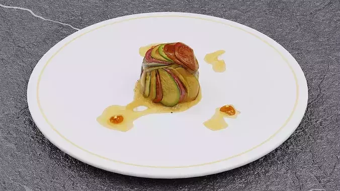 Ratatouille cartoon food 3D model 2