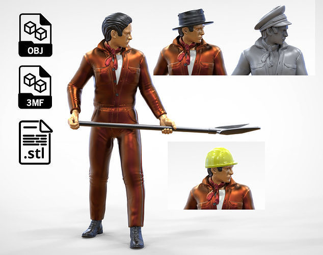 N5 Ship or Construction Workers with Shovel 3D print model