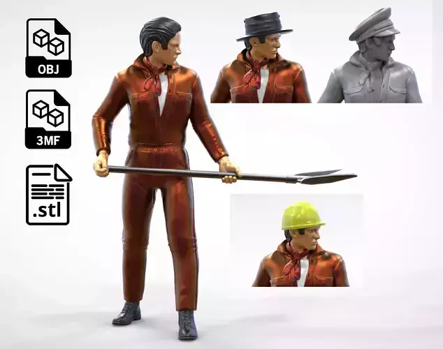 N5 Ship or Construction Workers with Shovel 3D print model