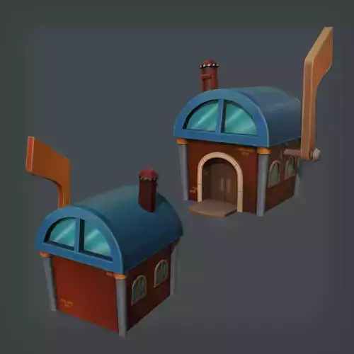 Mailbox House Low-poly 3D model Mailbox House Low-poly 3D model