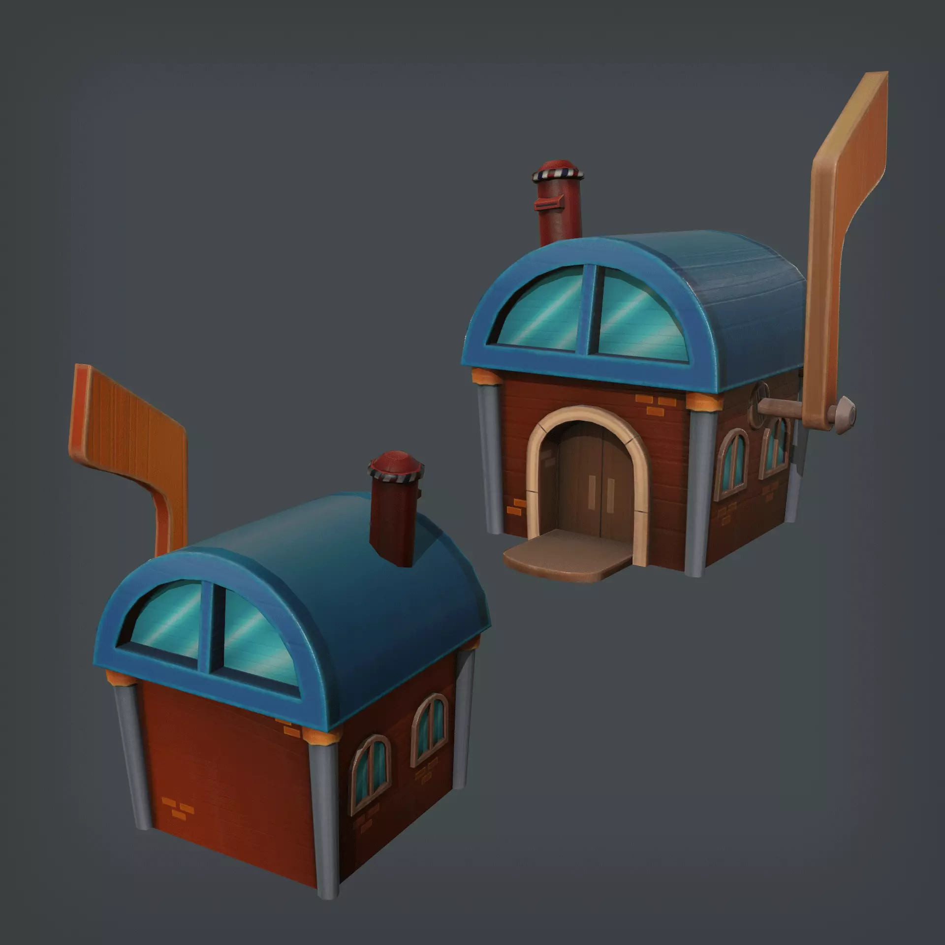 Mailbox House Low-poly 3D model_0