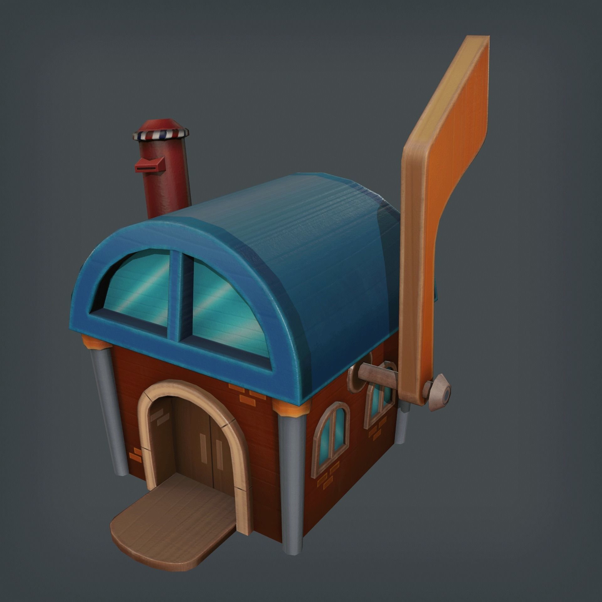 Mailbox House Low-poly 3D model_1