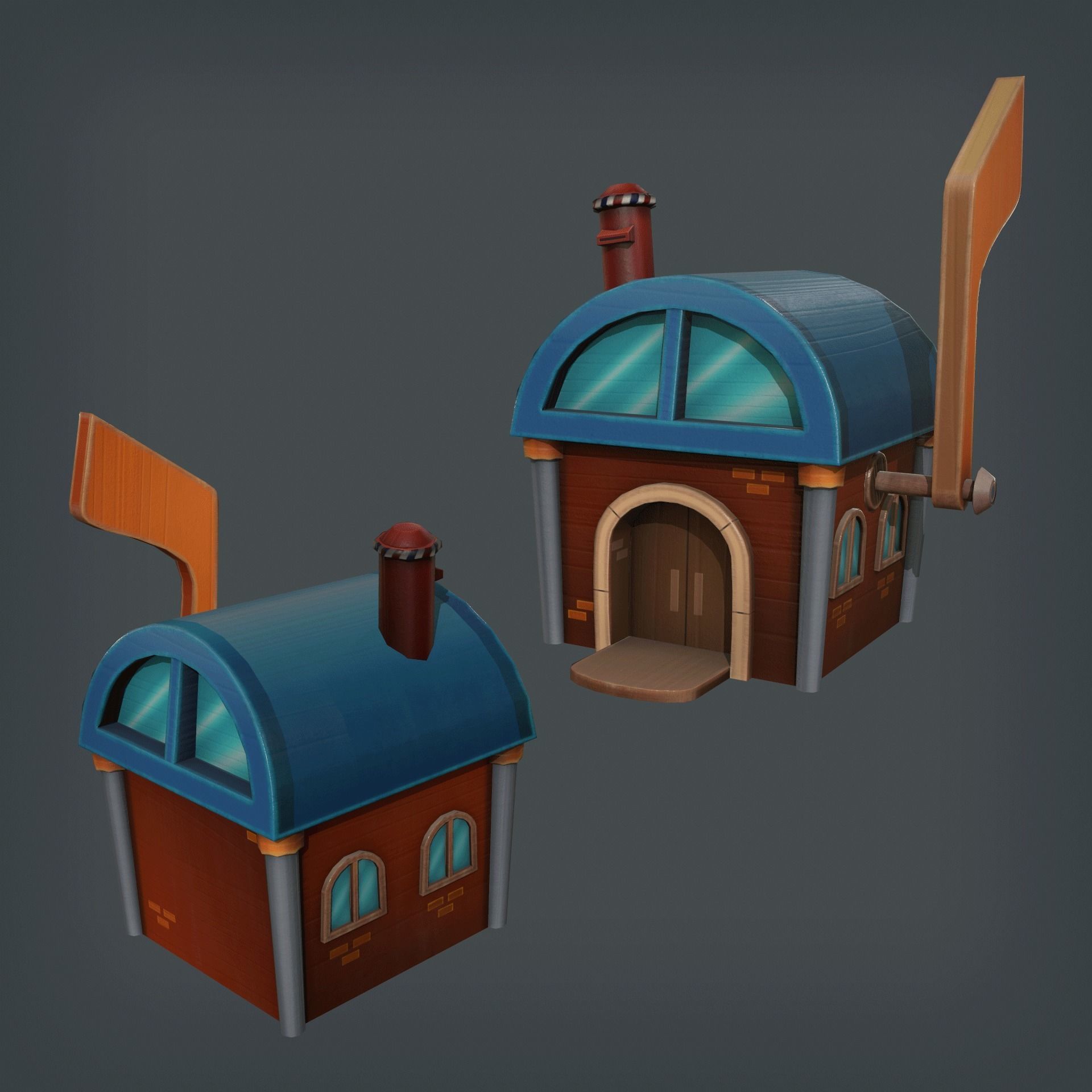 Mailbox House Low-poly 3D model_7