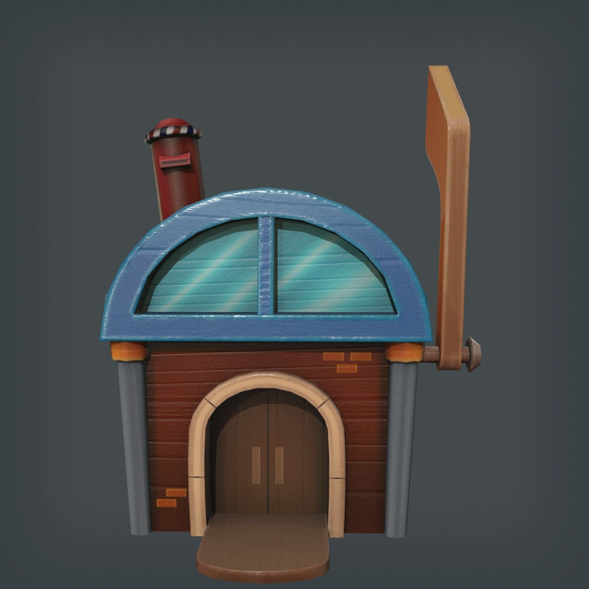 Mailbox House Low-poly 3D model_5