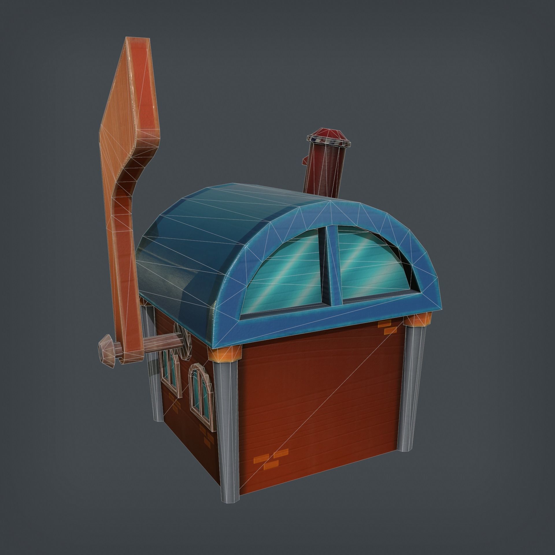 Mailbox House Low-poly 3D model_9