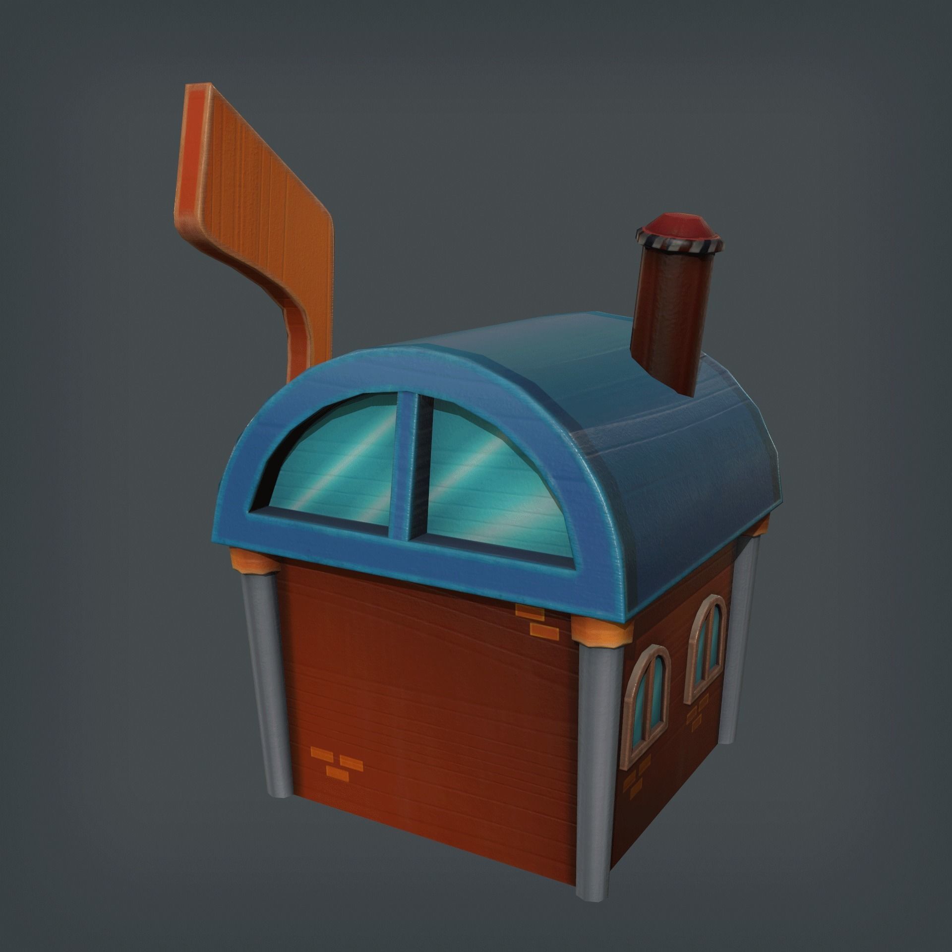 Mailbox House Low-poly 3D model_3
