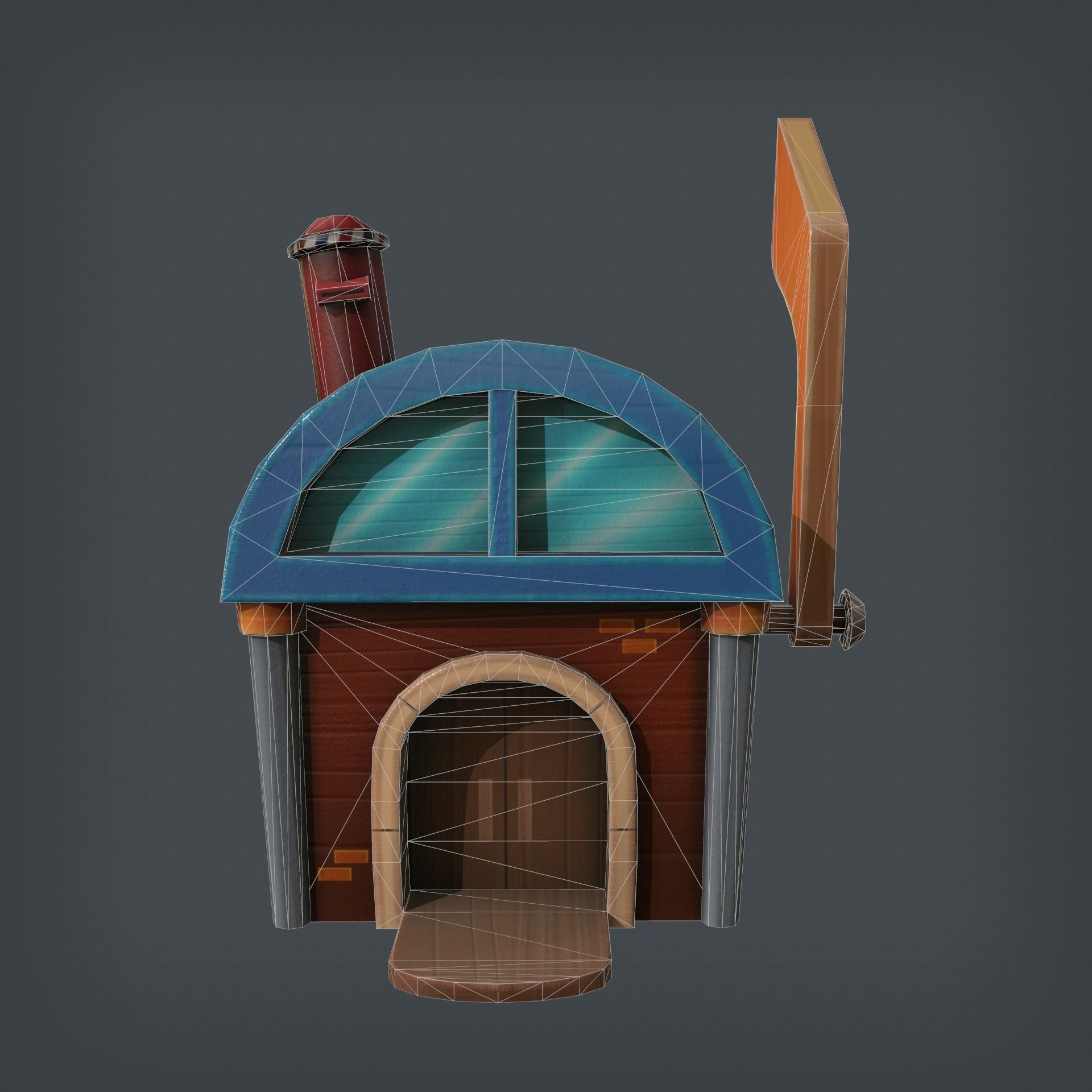 Mailbox House Low-poly 3D model_11
