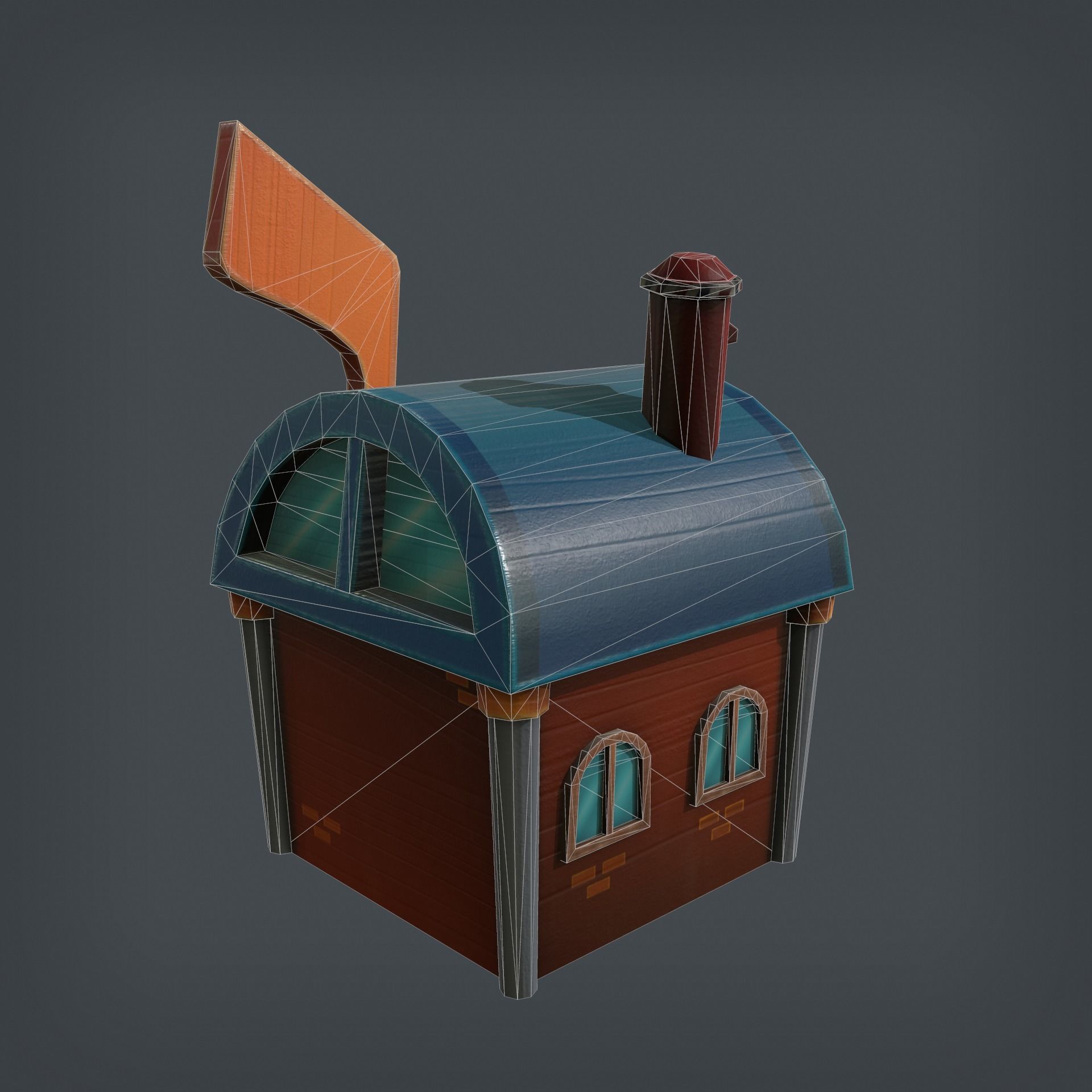 Mailbox House Low-poly 3D model_10