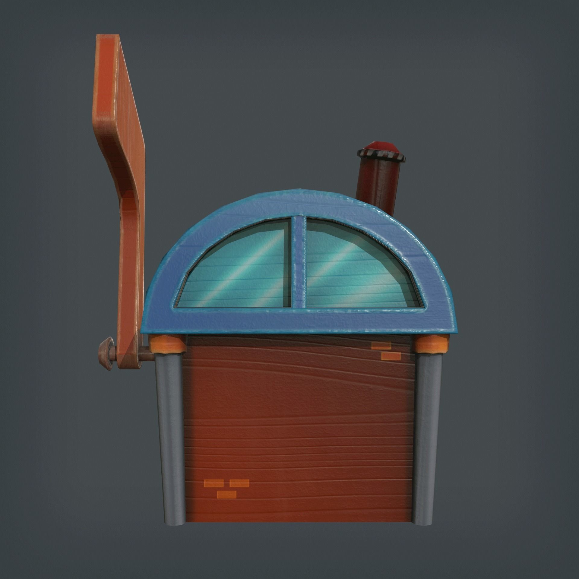 Mailbox House Low-poly 3D model_6