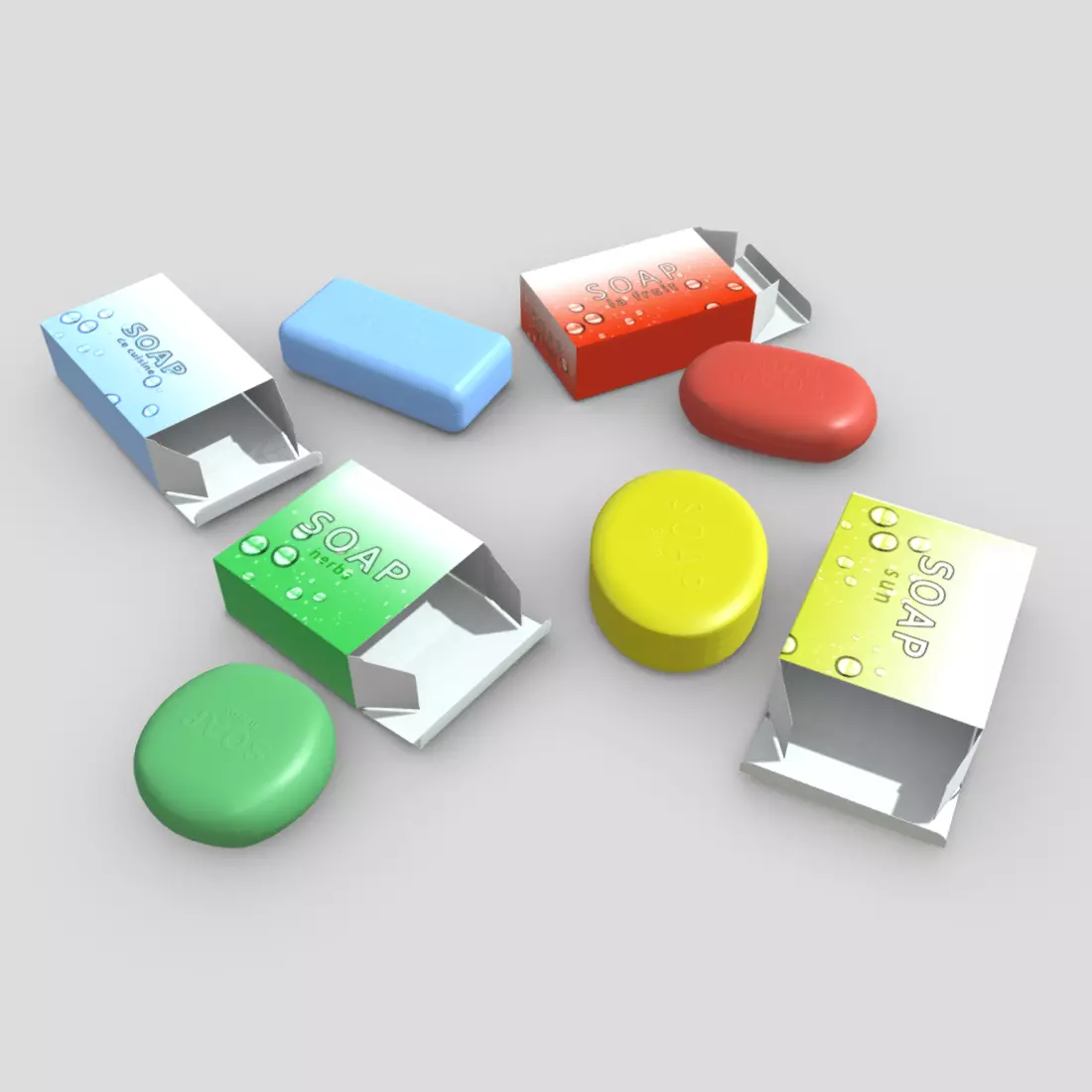 Soap Pack Low-poly 3D model_0
