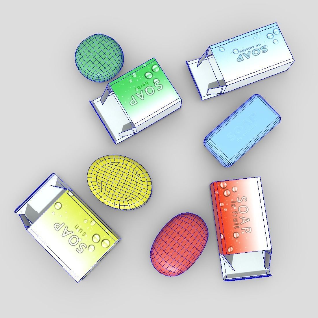 Soap Pack Low-poly 3D model_8