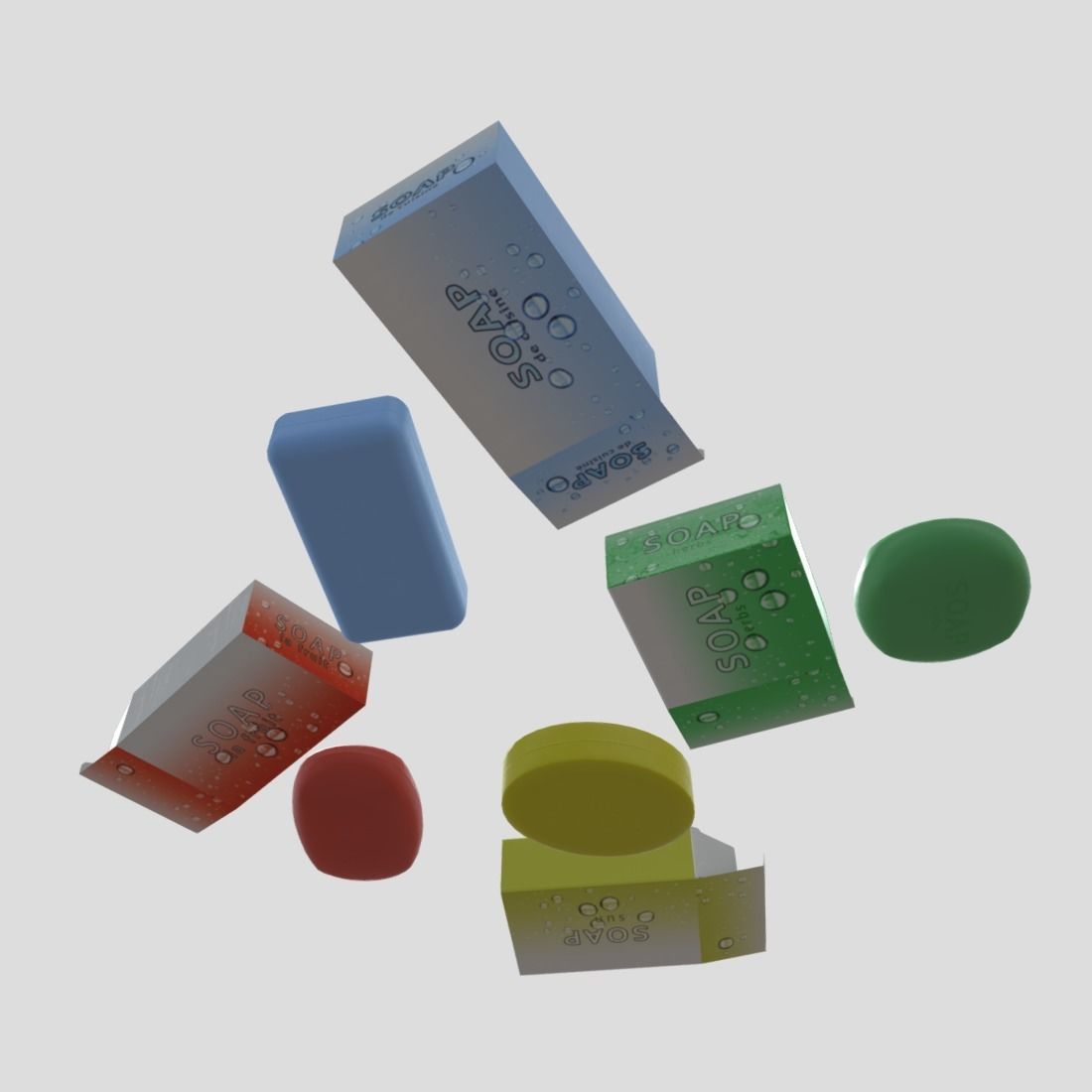 Soap Pack Low-poly 3D model_9