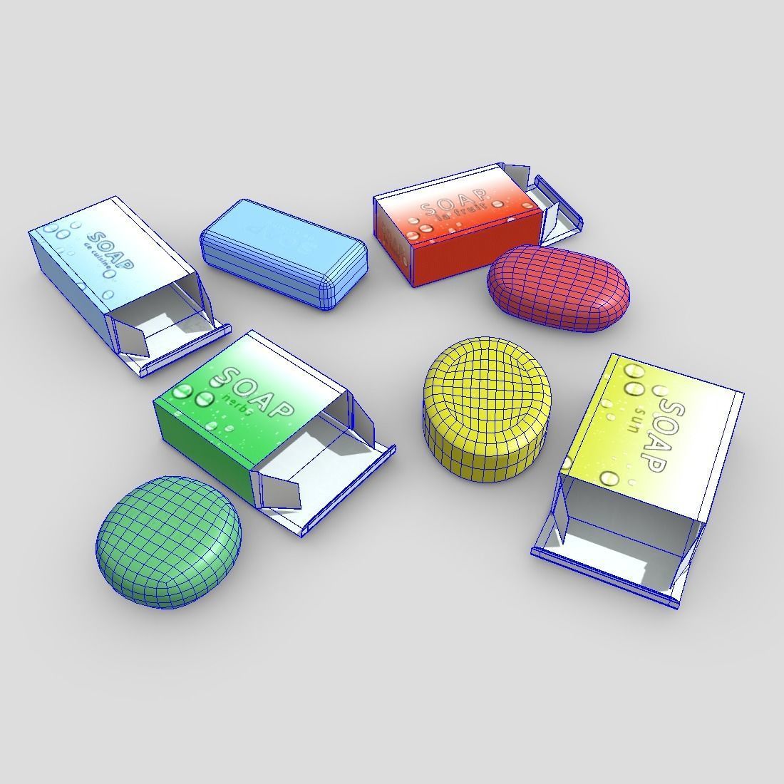 Soap Pack Low-poly 3D model_2