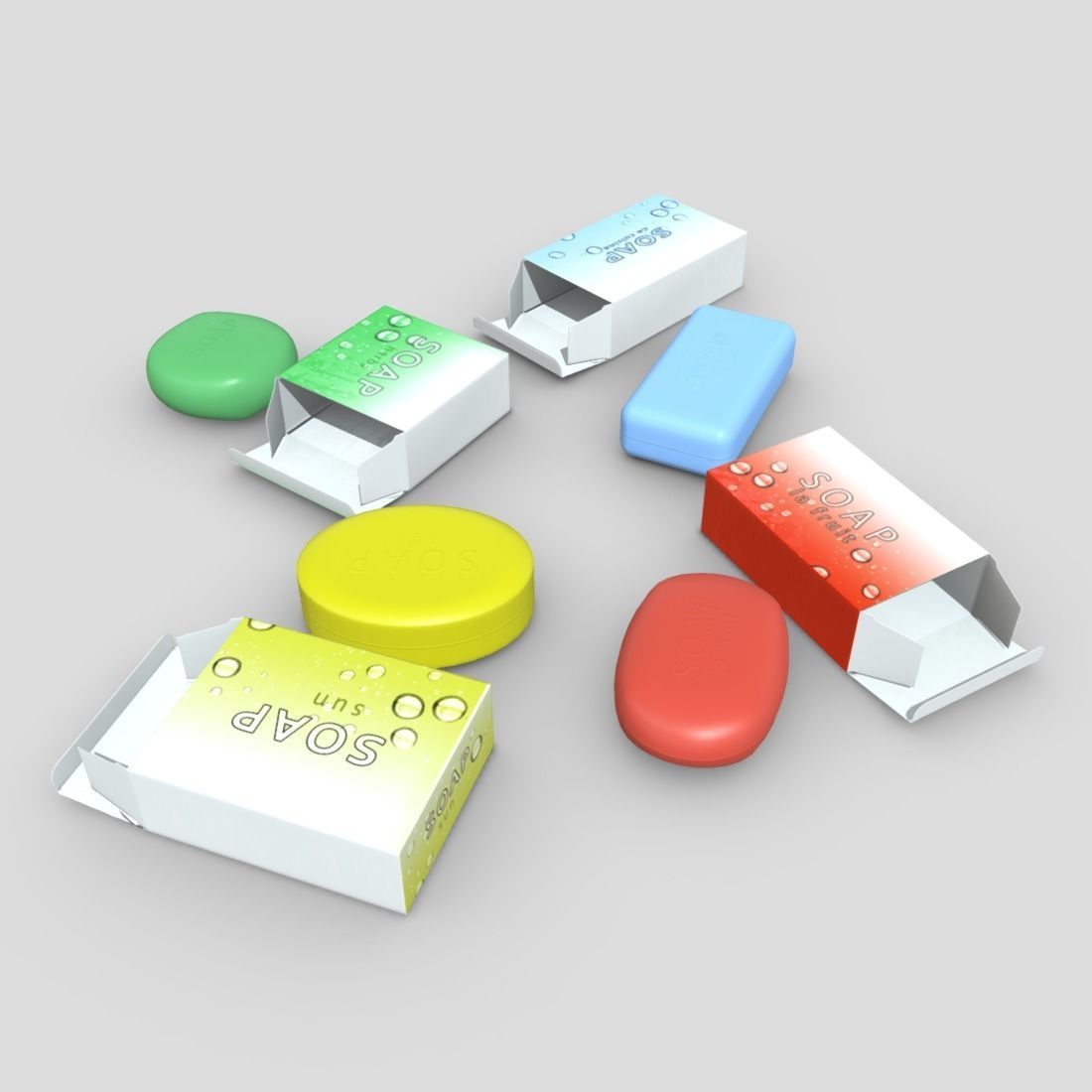 Soap Pack Low-poly 3D model_5