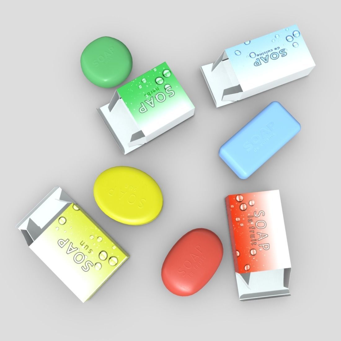 Soap Pack Low-poly 3D model_7