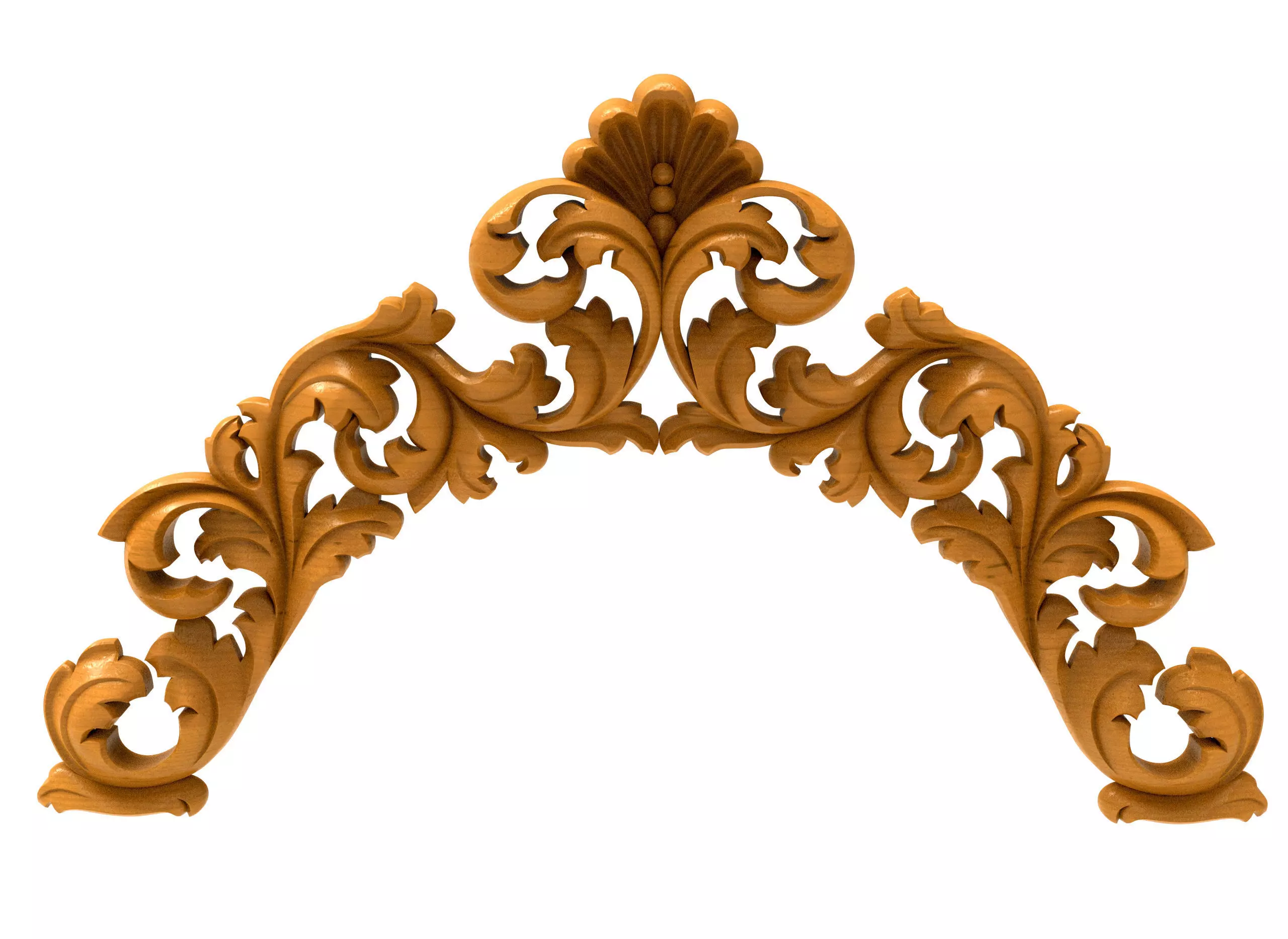3D Model STL Headboard ornate carved arch 3D model_0