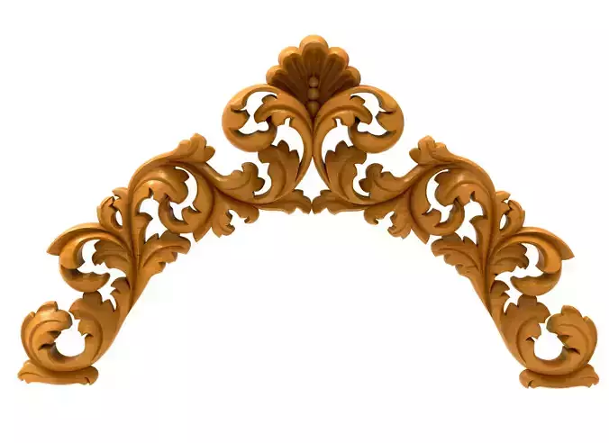 3D Model STL Headboard ornate carved arch