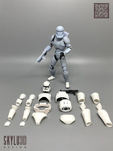 Clone Commando 6 inch figure kit conversion STL 3D print model
