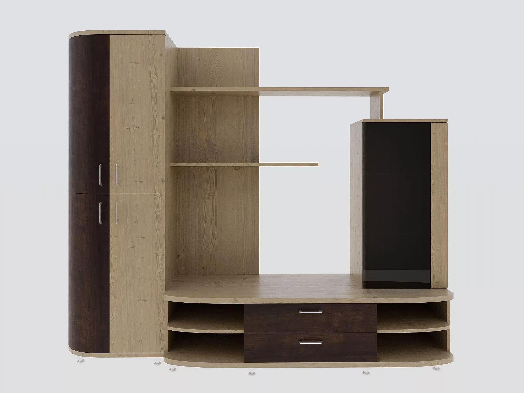 cupboard tv unit with shelves and drawers 3D model