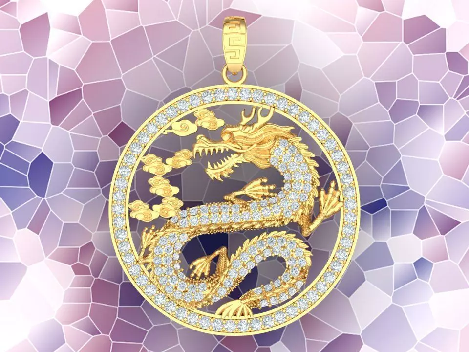 Dragon pendant - Mens pendant - N1230 3D print model_0