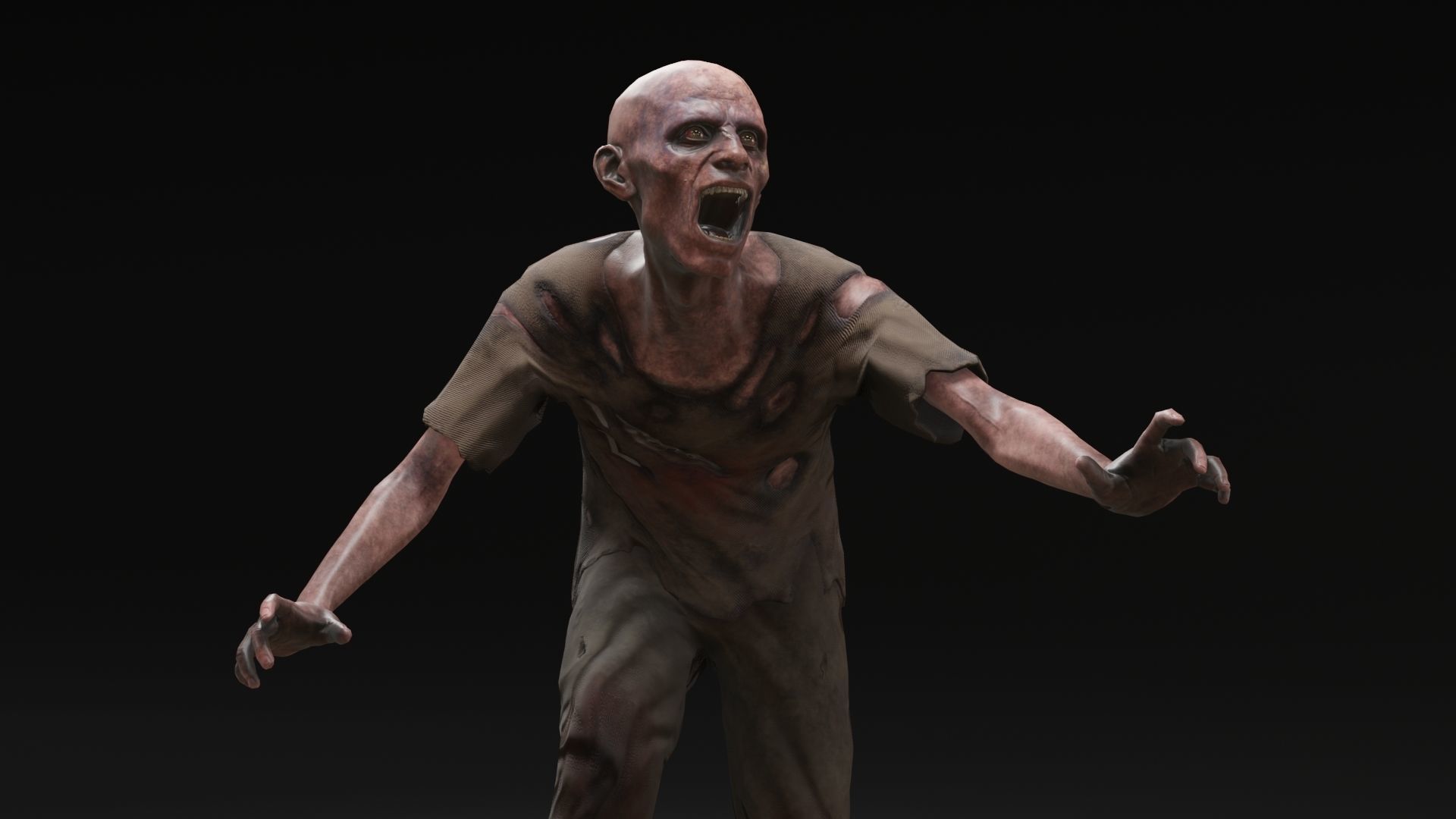 Zombie Low-poly 3D model_6