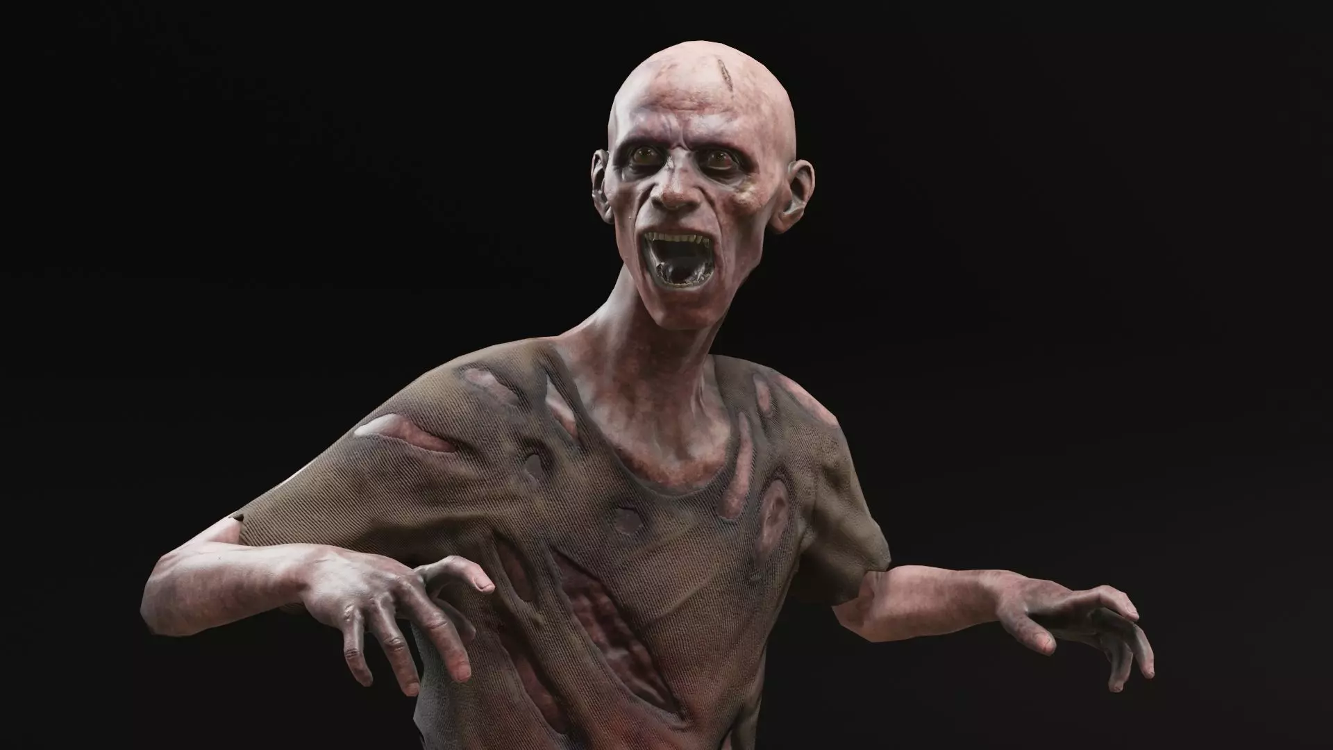 Zombie Low-poly 3D model_0