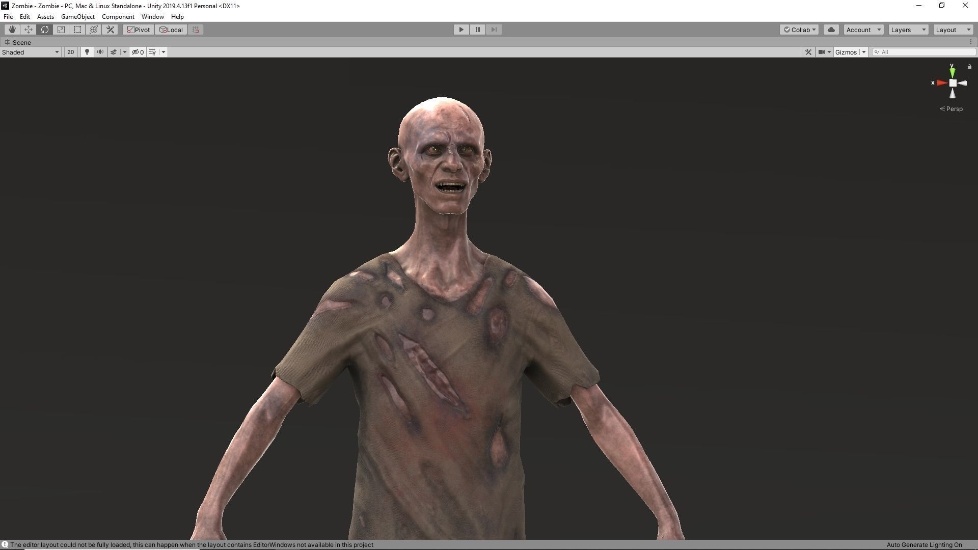 Zombie Low-poly 3D model_17