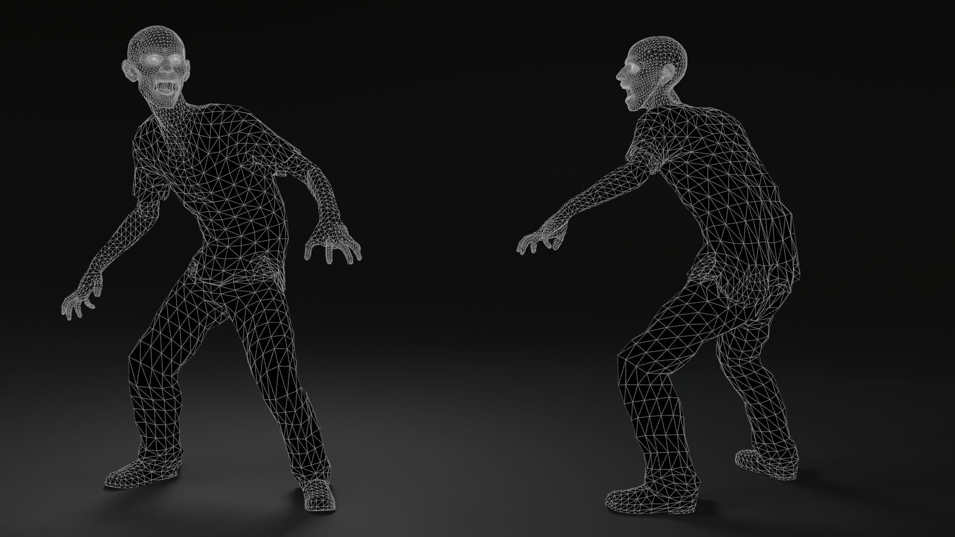 Zombie Low-poly 3D model_5