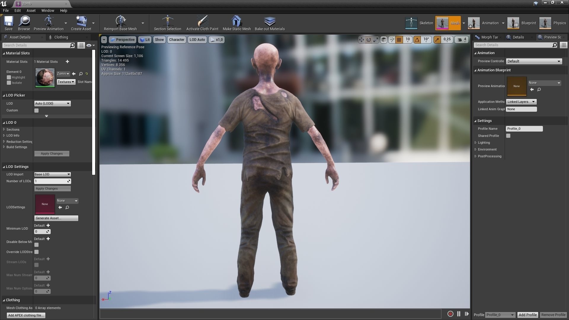 Zombie Low-poly 3D model_9