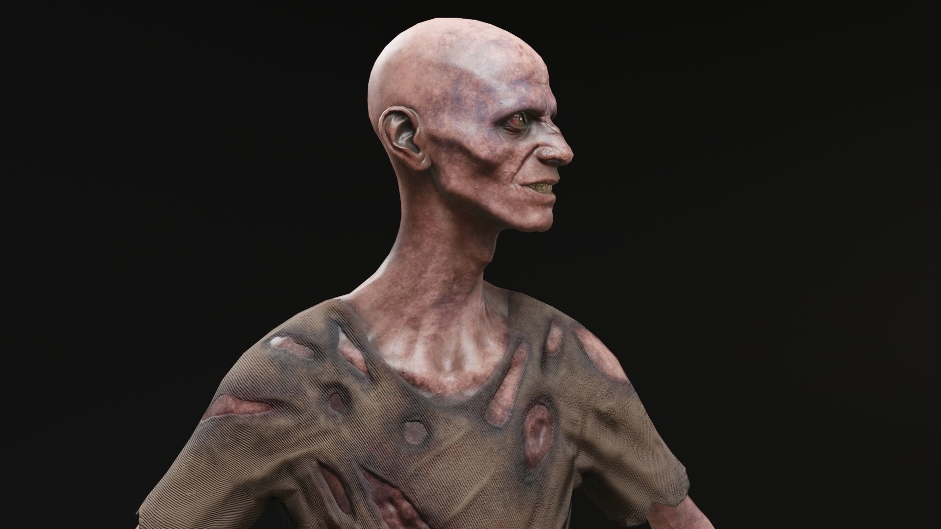 Zombie Low-poly 3D model_3