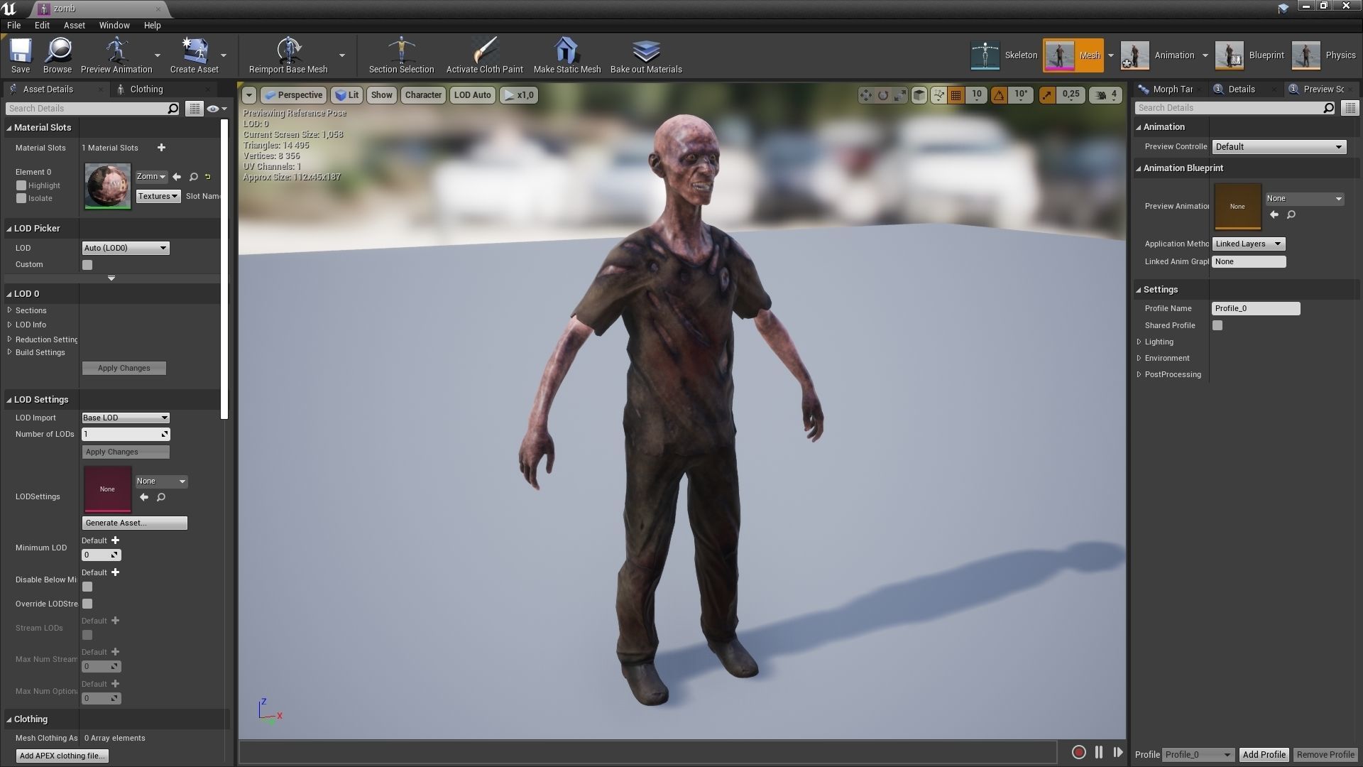 Zombie Low-poly 3D model_8