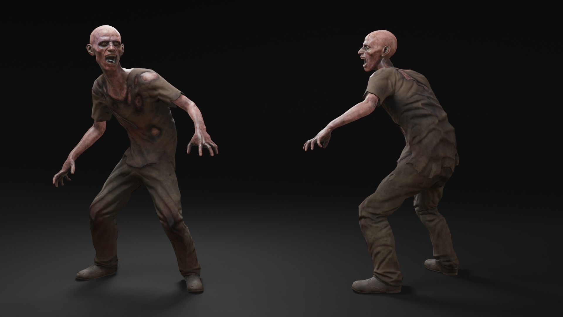 Zombie Low-poly 3D model_4