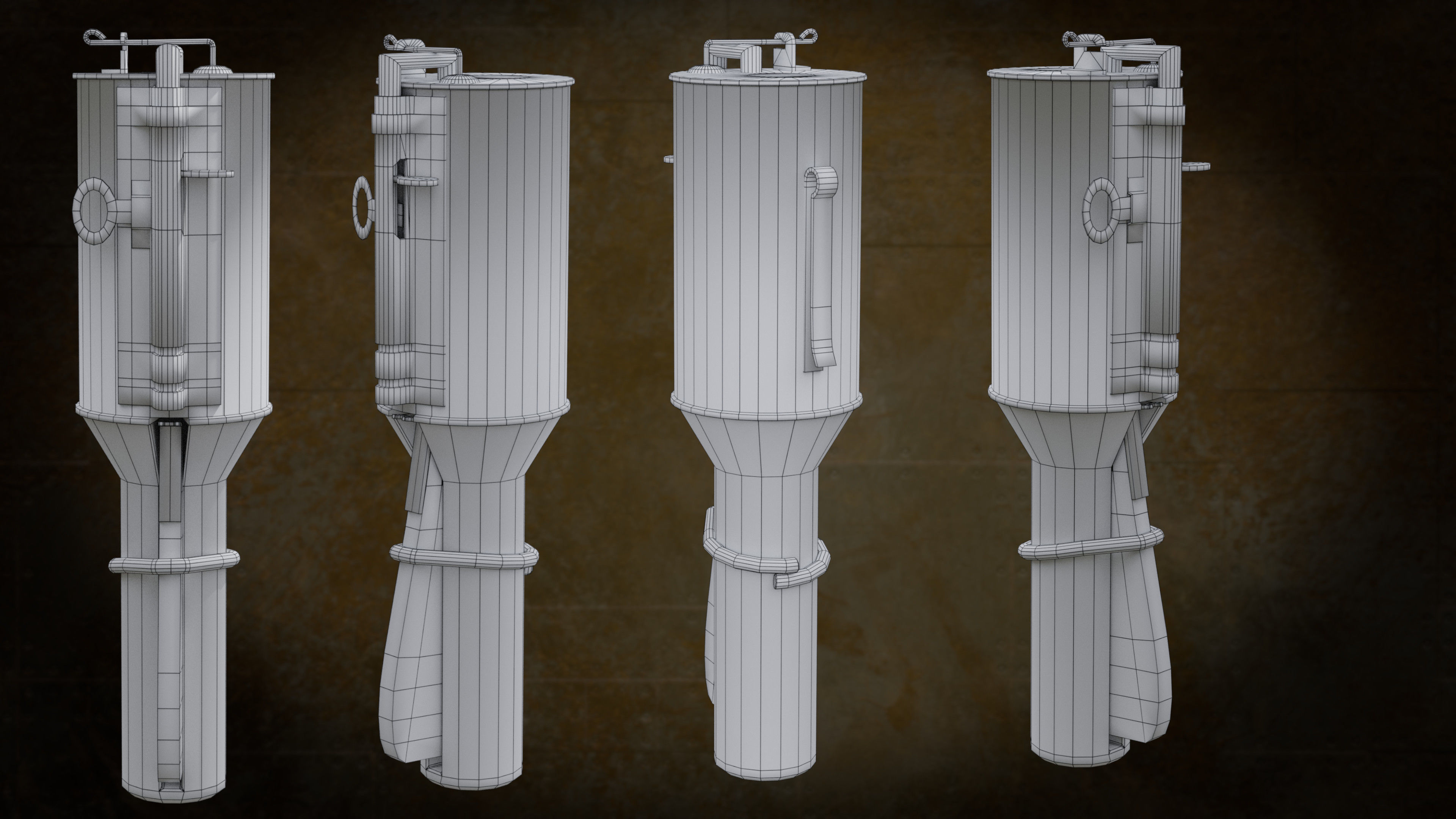 1917 Chemical Gas Grenade Low-poly 3D model_14