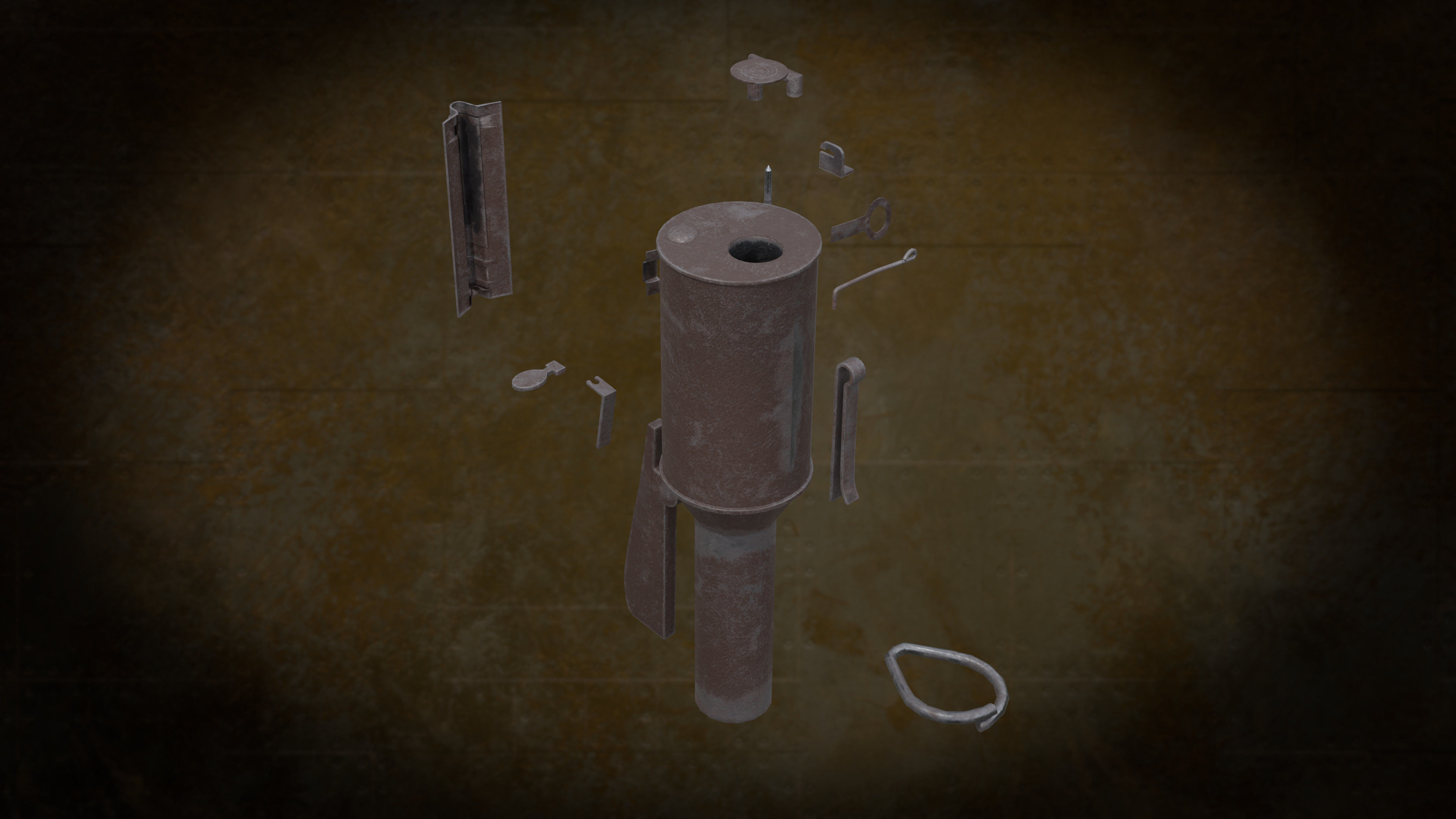 1917 Chemical Gas Grenade Low-poly 3D model_6