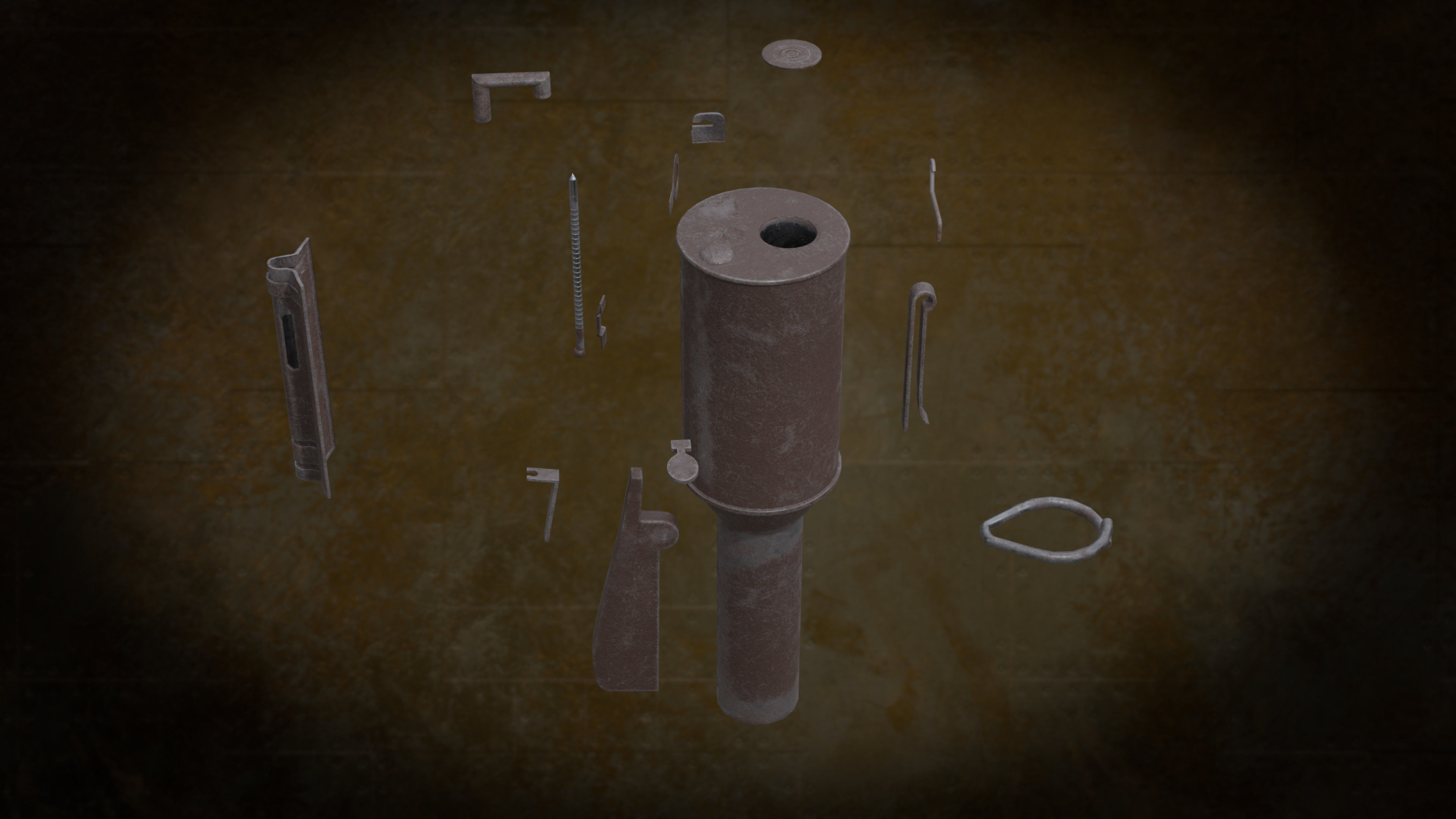 1917 Chemical Gas Grenade Low-poly 3D model_2